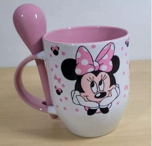 TAZA ROSADA CON CUCHARA
