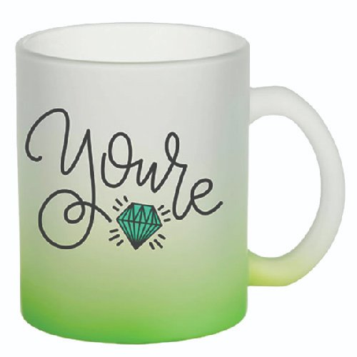 TAZA VIDRIO GLASEADA VERDE
