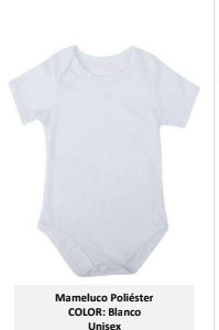 Mameluco poliester 0-3 Meses  Unisex Personalizable Sublimacion