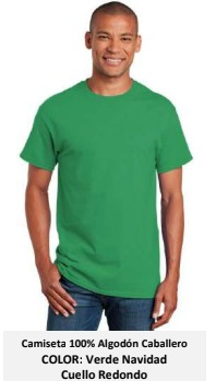 Camiseta S Verde Navidad Cuello Redondo Unisex