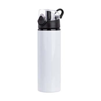 BOTELLA BLANCA CON TAPA Y BOTON EN NEGRO