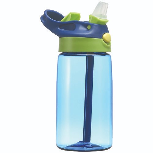 BOTELLA PLASTICA PARA NIÑOS AZUL CON VERDE