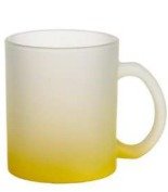 TAZA VIDRIO GLASEADA AMARILLO