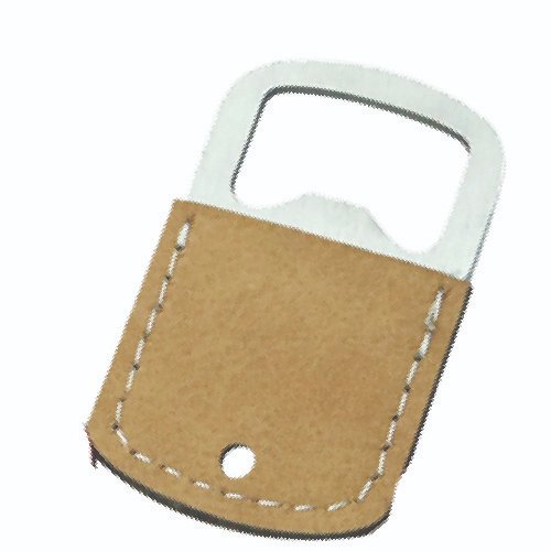 DESTAPADOR LLAVERO CON FUNDA DE CUERO CAFE