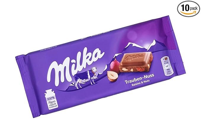 Chocolate Milka raising & nuts