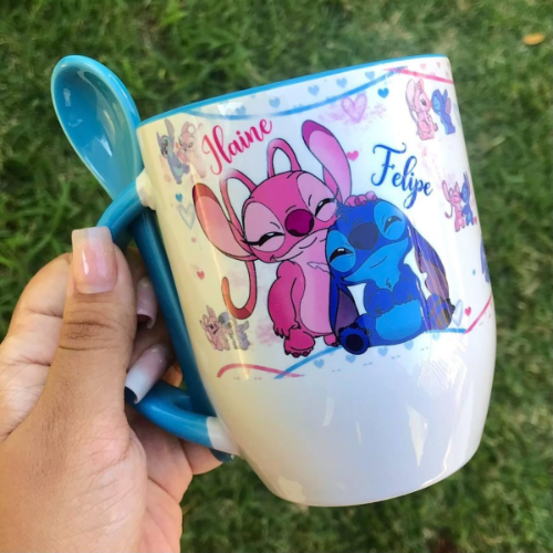 TAZA CELESTE CON CUCHARA
