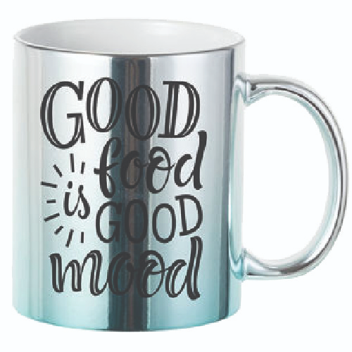 TAZA ESPEJO SILVER CON CELESTE