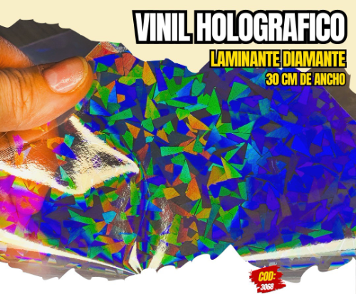 Vinil Adhesivo Laminante holográfico Diamante 30 cm x 1 Metro