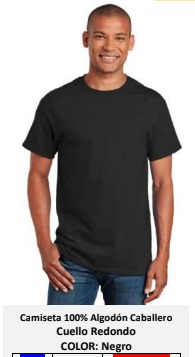 Camiseta  S Negro  Cuello redondo Unisex Algodon