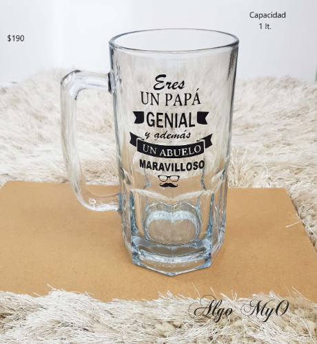 JARRA CERVECERA TRANSPARENTE 16 ONZ