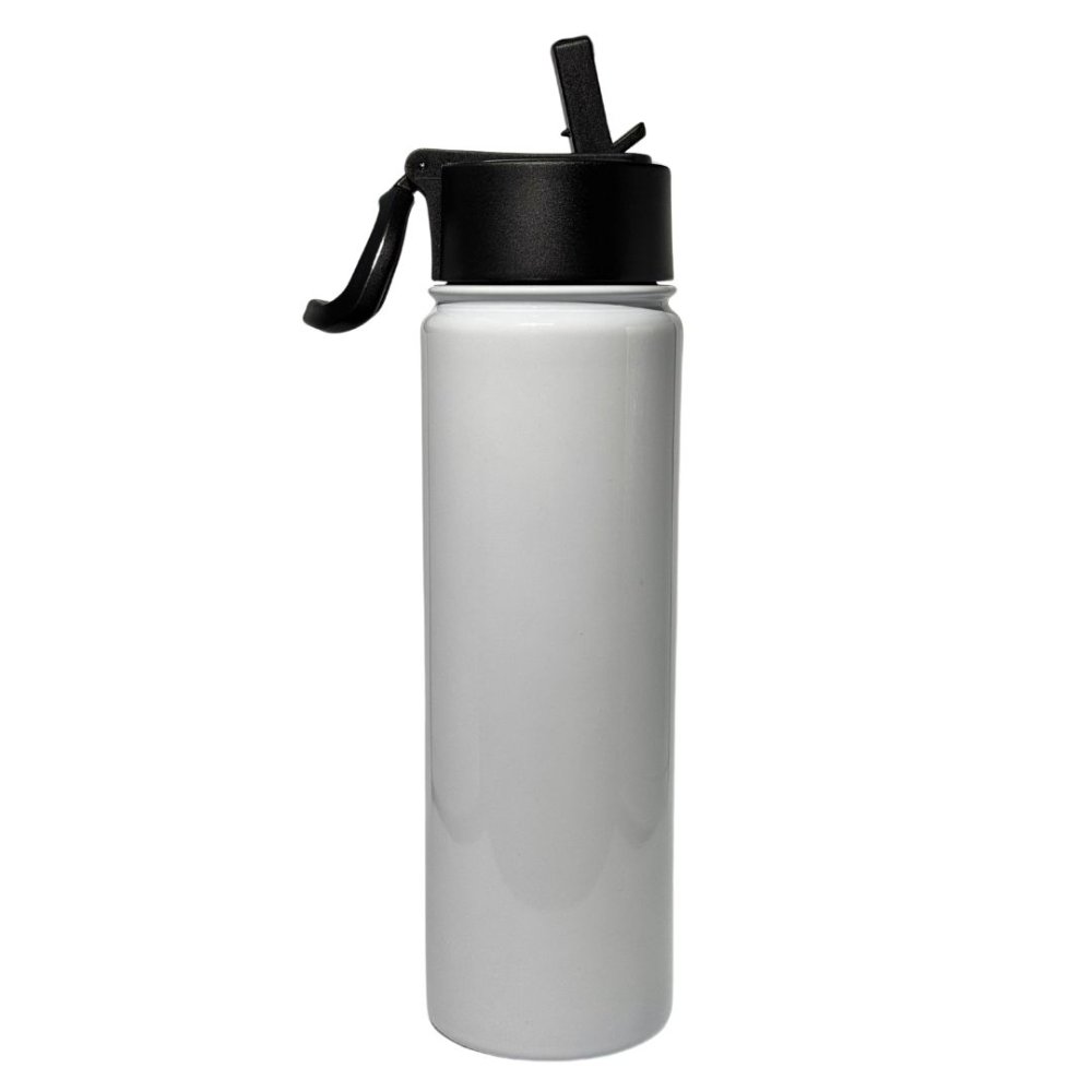 BOTELLA BLANCA TERMICA 650ML CON AGARRADERA GIRATORIA