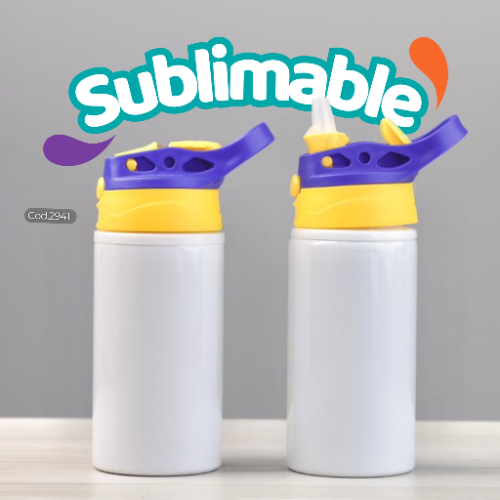 BOTELLA AZUL Y AMARILLO ALUMINIO 360ML