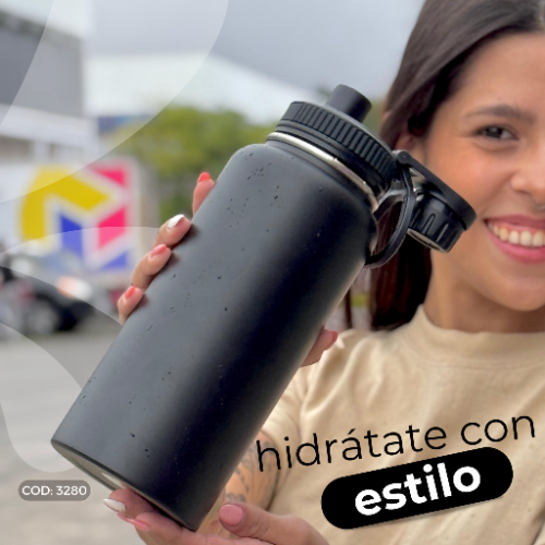 BOTELLA DE ACERO NEGRA 32 ONZ