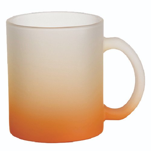 TAZA VIDRIO GLASEADA NARANJA