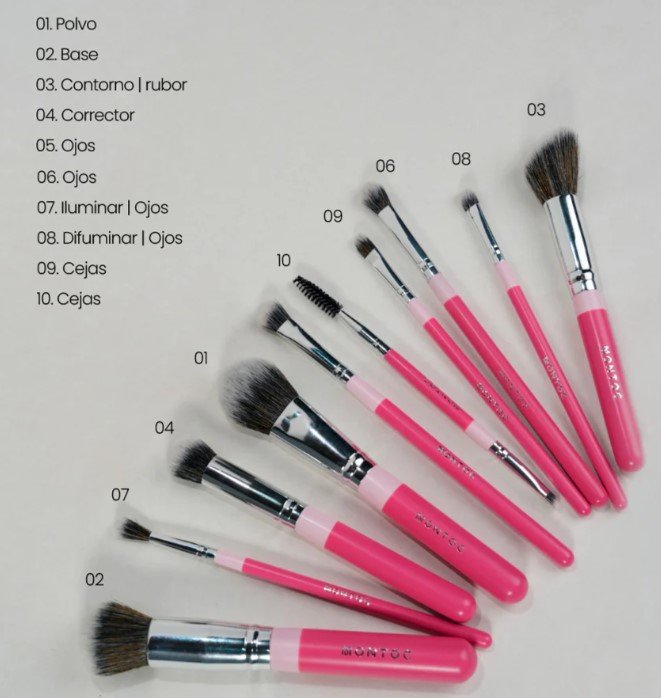 Kit Brochas de maquillaje Fluffy x10