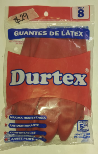 GUANTE LATEX, TALLA 7,8,9, MCA: DURTEX