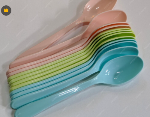 CUCHARA PLASTICA DE COLORES INFANTIL, PAQUETE 12PZS