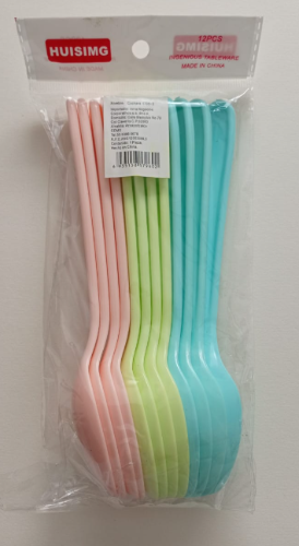 CUCHARA PLASTICO COLORES, MOD:1796-2