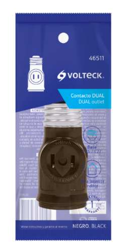 PORTALAMPARA DE BAQUELITA, DOBLE CONTACTO (LADRON), MCA: VOLTECK