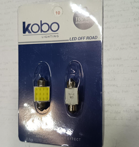 BOMBILLO SALONTUBULAR LEDCOB 31MM BLANCO 12V KOBO LEDTUB31COB12