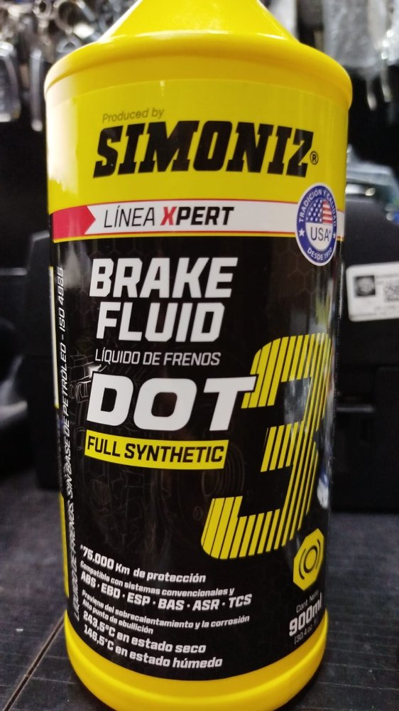 LIQUIDO DE FRENOS DOT3 TOTALMENTE SINTETICO 900ML