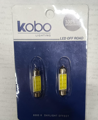 BOMBILLO SALONTUBULAR LEDCOB 36MM BLANCO 12V KOBO LEDTUB36COB12