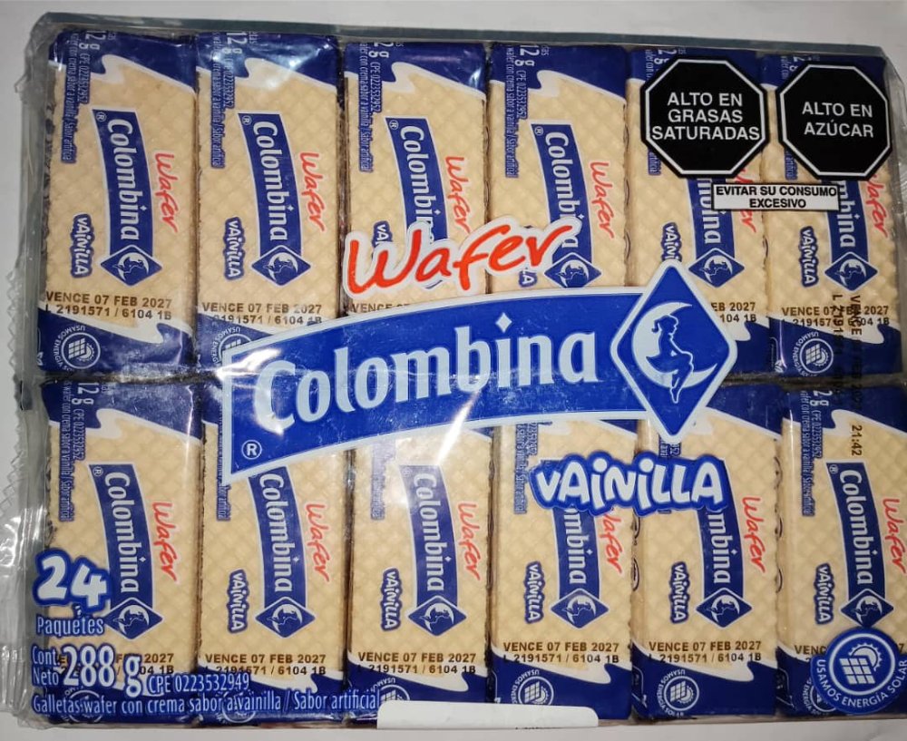 GALLETA WAFER COLOMBINA POR UNIDAD