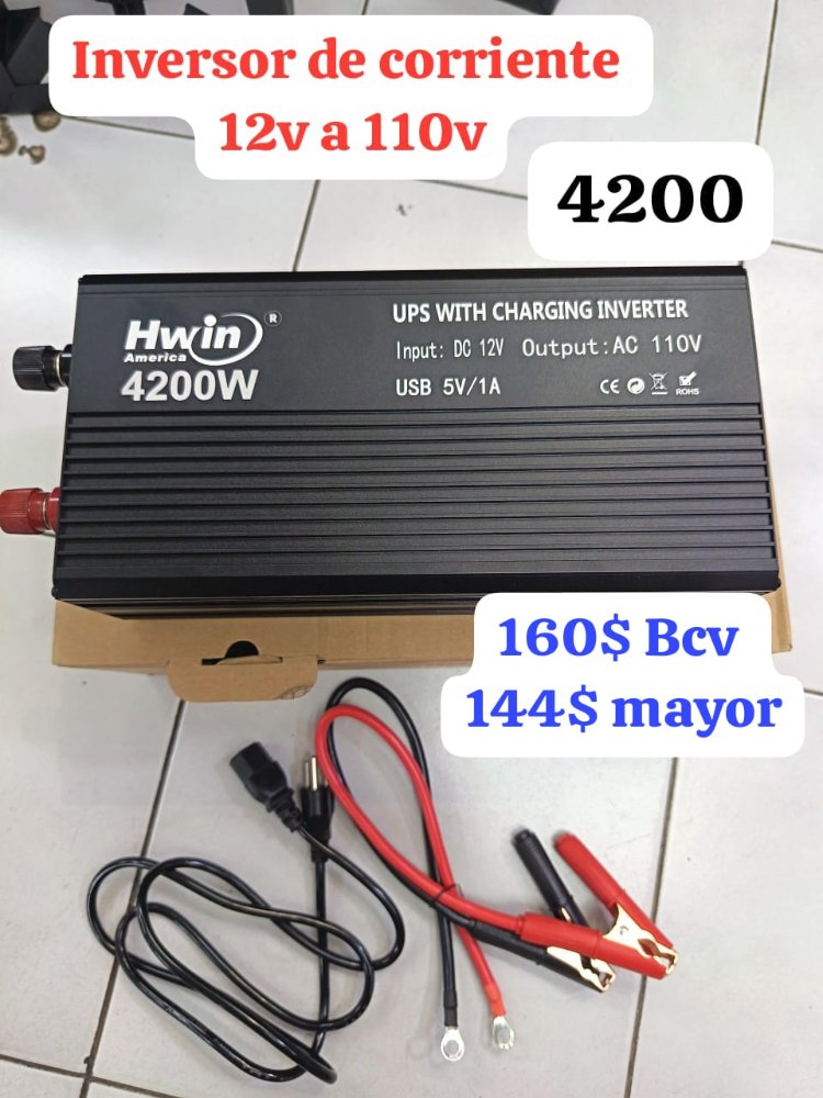 Inversor de Corriente DC12v a AC110v 4200W Hwin