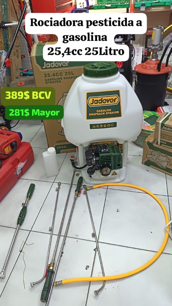 Rociadora Pesticida a Gasolina 25.4cc y 25 Litros Jadever