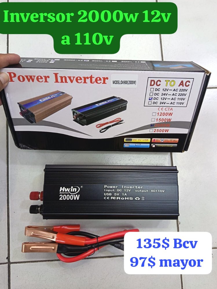 Inversor de Corriente 2000W DC12v a AC110v Hwin