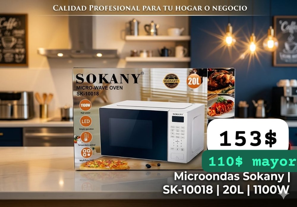 Microondas 20 Litros 1100W Sokany