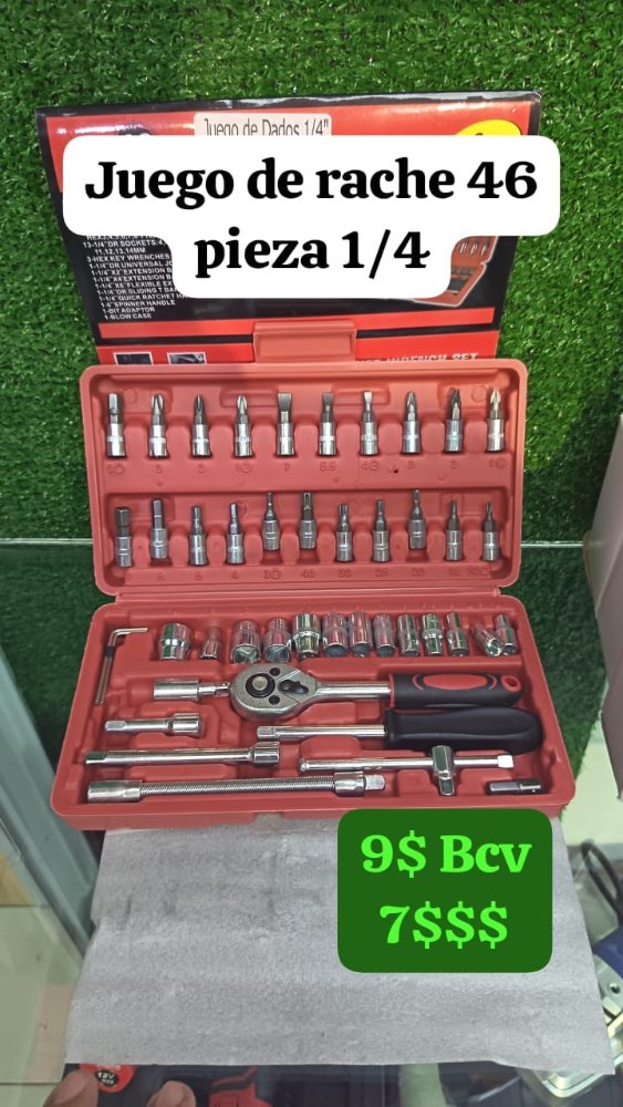 Juego de Rache Dados 1/4" 46 Piezas