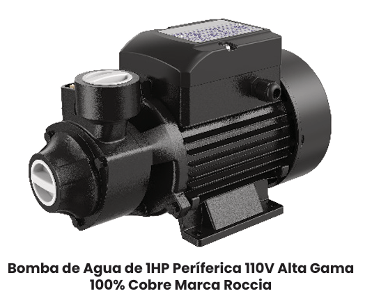Bomba de Agua Periférica Alta Gama 100% Cobre 1 HP Roccia