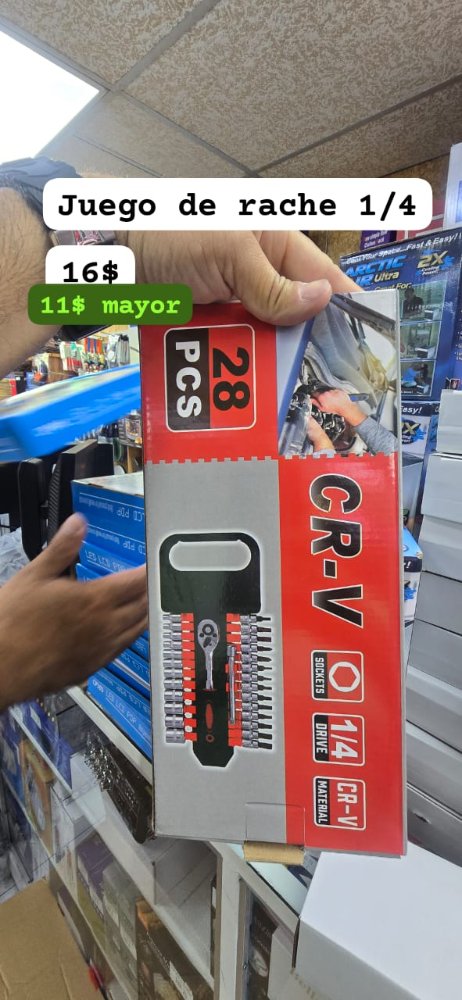 Juego de Rache Dados 1/4" 28 Piezas CR-V