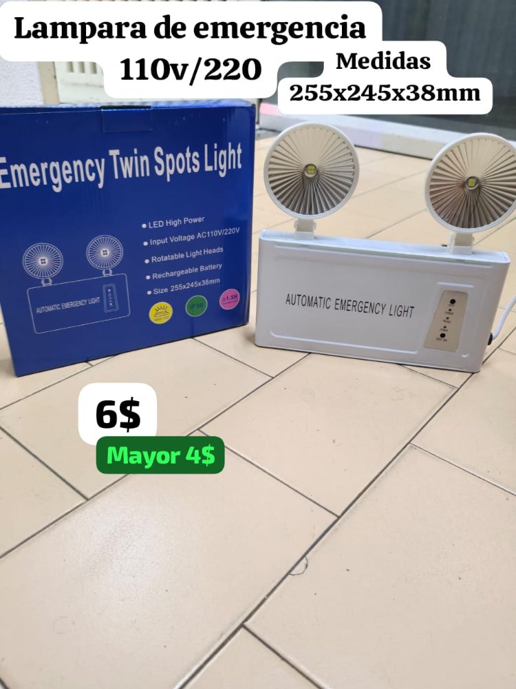 Lámpara de Emergencia 110v / 220v de 255x245x38mm
