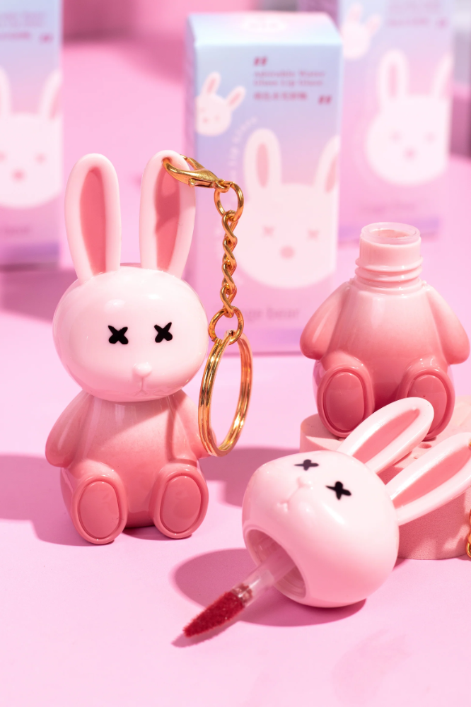 Lip Gloss Llavero Conejito Gege Bear Tono 3