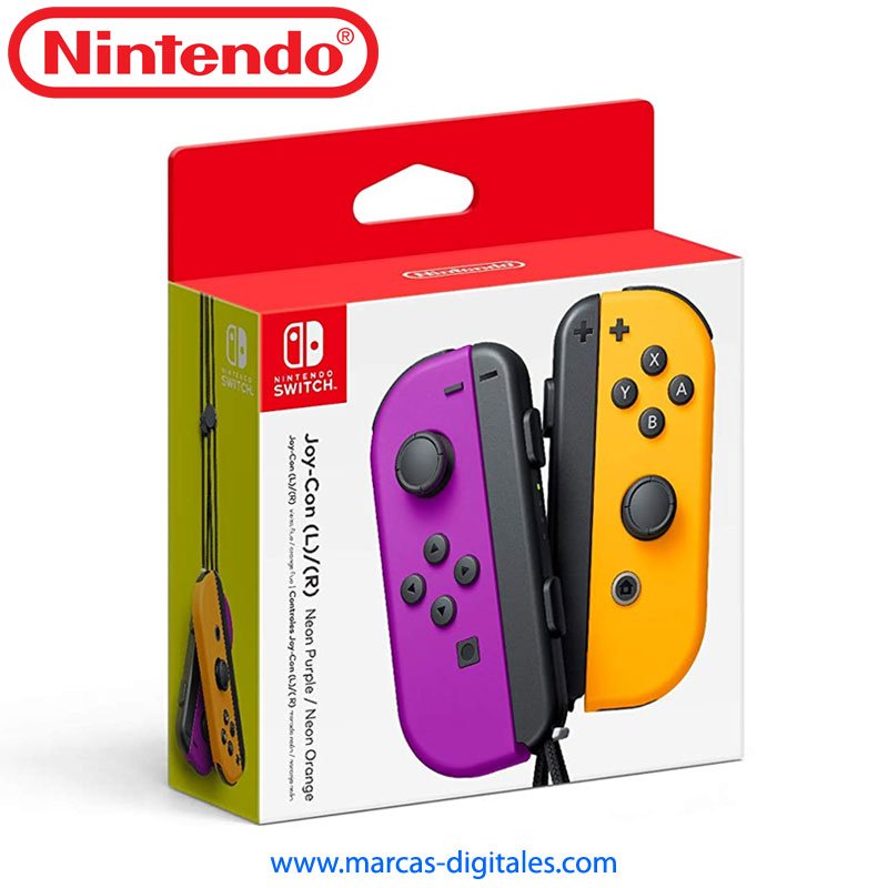 NINTENDO SWITCH CONTROL JOY-CON MORADO NEON (L) NARANJA NEON (R) /  "WARIO"