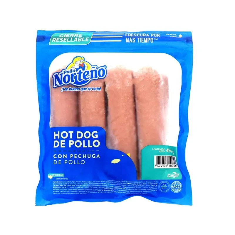 salchicha de pollo 454g delicia