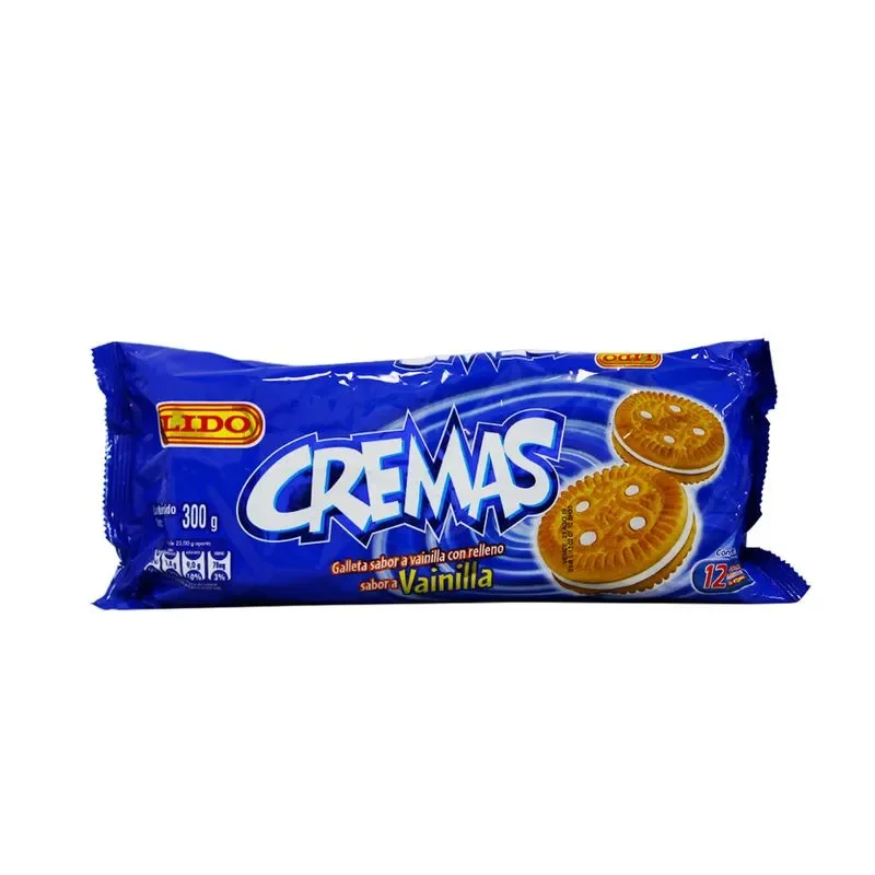 paquete de galletas rellenas cremas
