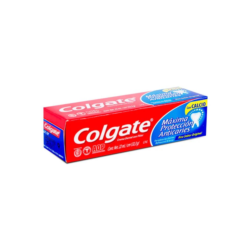 MINI PASTA DENTAL COLGATE MAXIMA PROTECCION ANTI CARIES 22ML