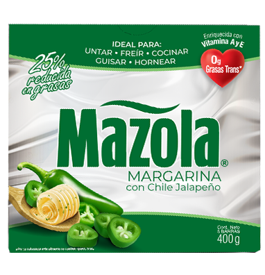 MARGARINA MAZOLA JALAPEÑO 400G POR UNIDAD