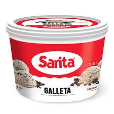 Helado sarita, medio galon sabor galleta
