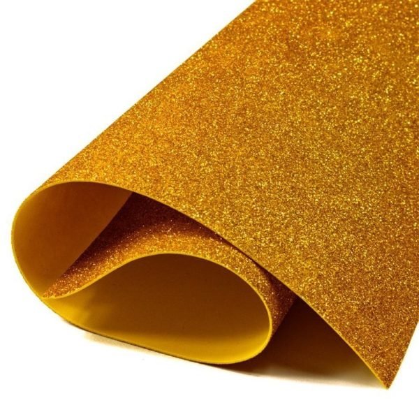PLIEGO DE FOMY ESCARCHADO DORADO