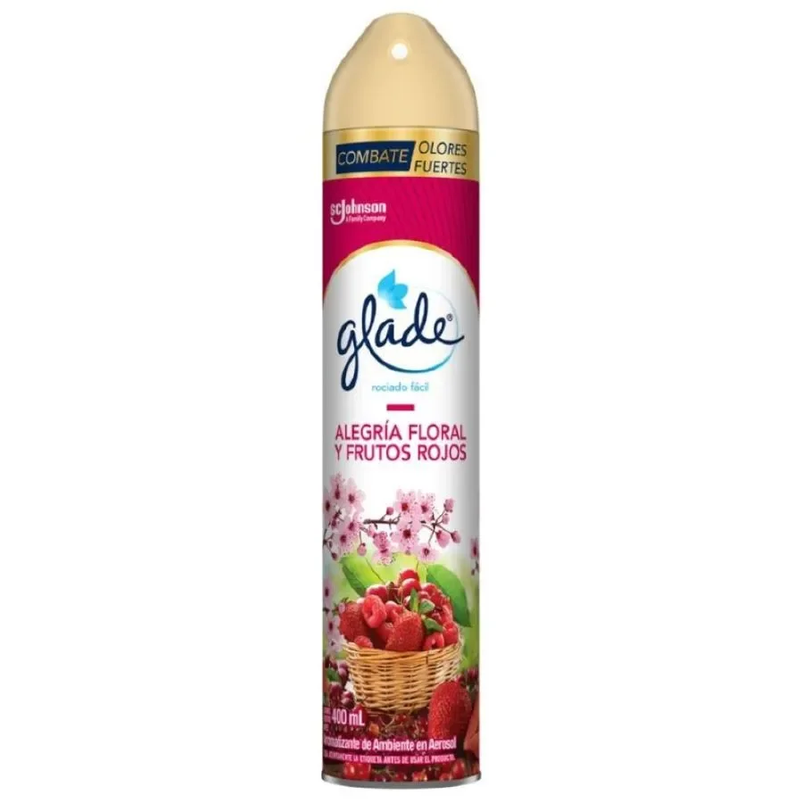 GLADE AEROSOL ALEGRIA FLORAL Y FRUTOS ROJOS 400ML
