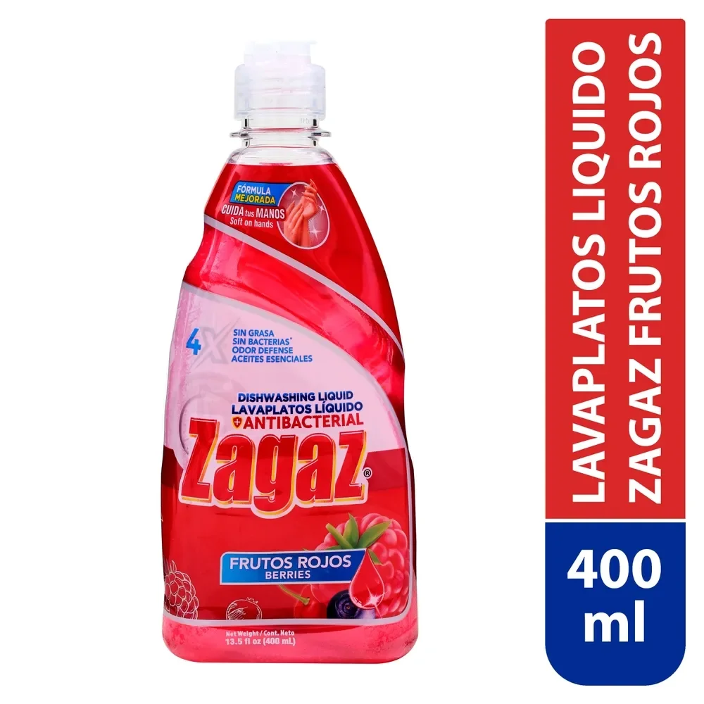 lavaplatos zagaz liquido frutos rojos 400ml