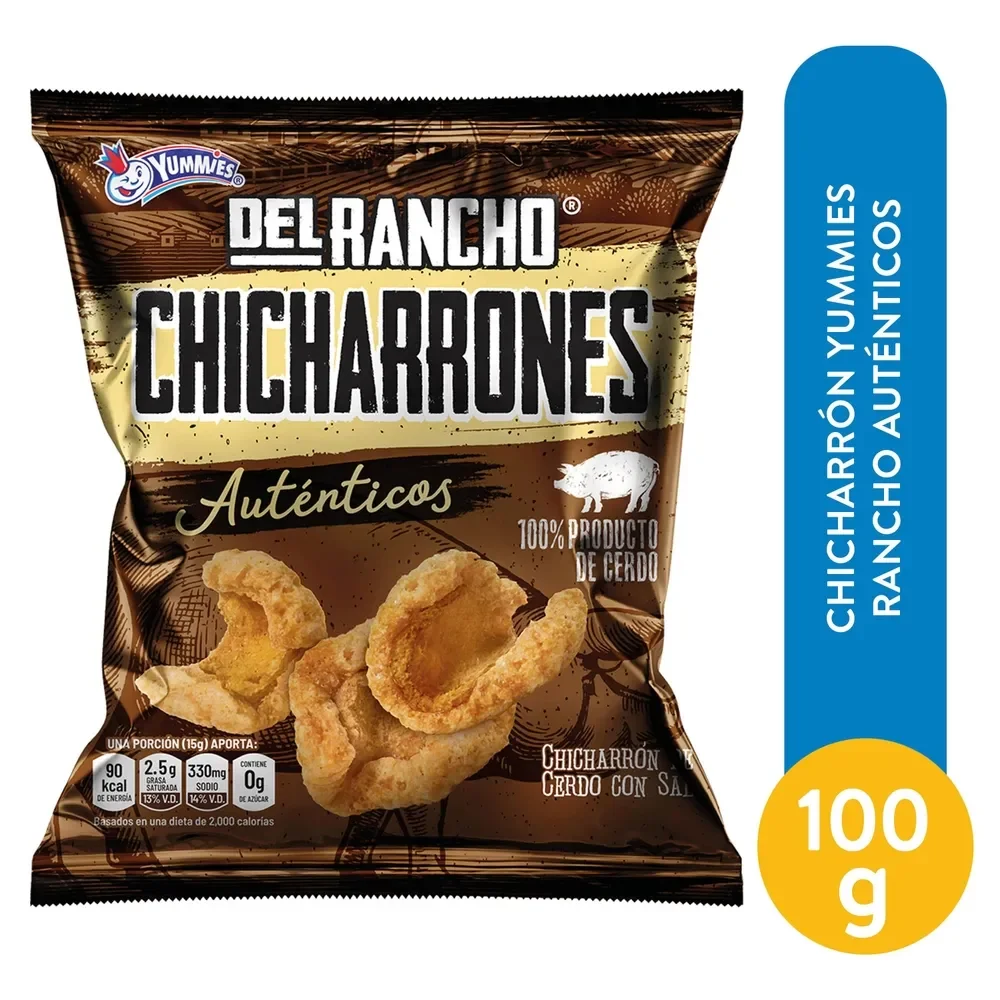 del rancho chicharron autentico familiar 100g