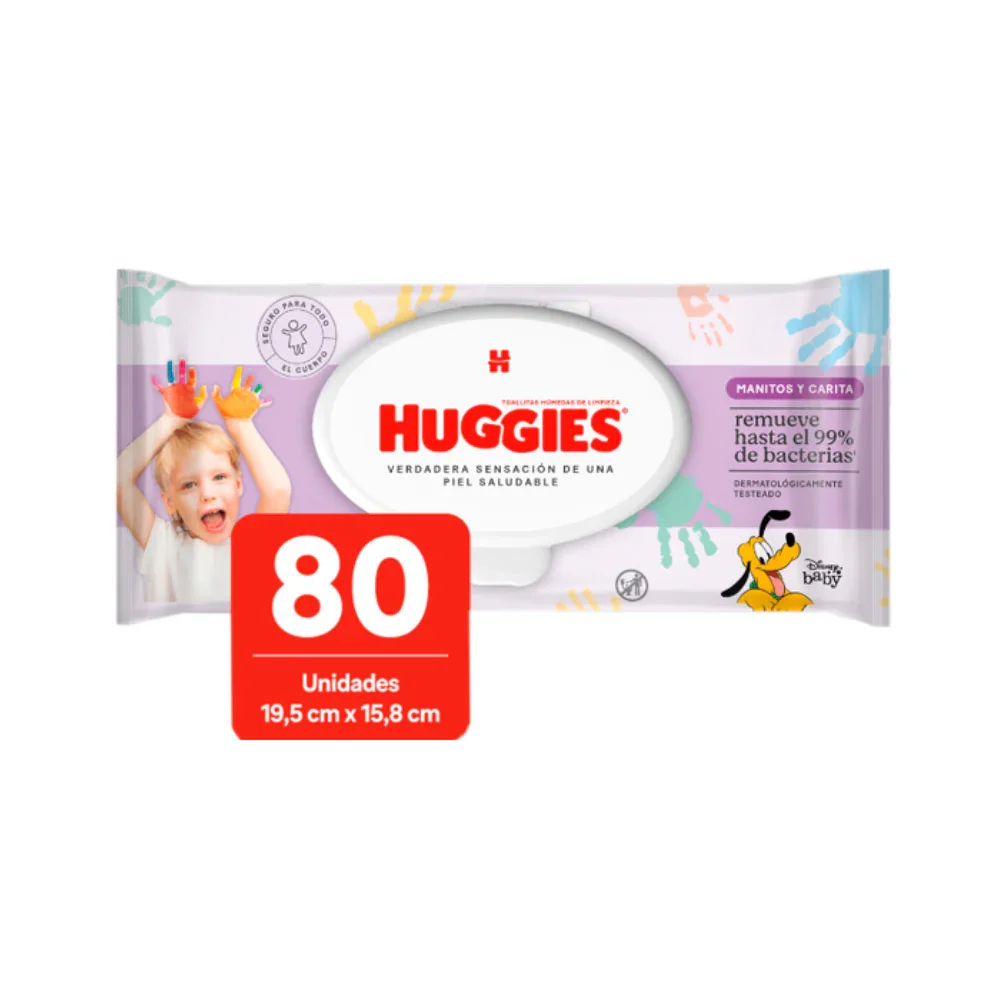 Toallitas humedas Huggies Manitos y Carita x 80 Unds