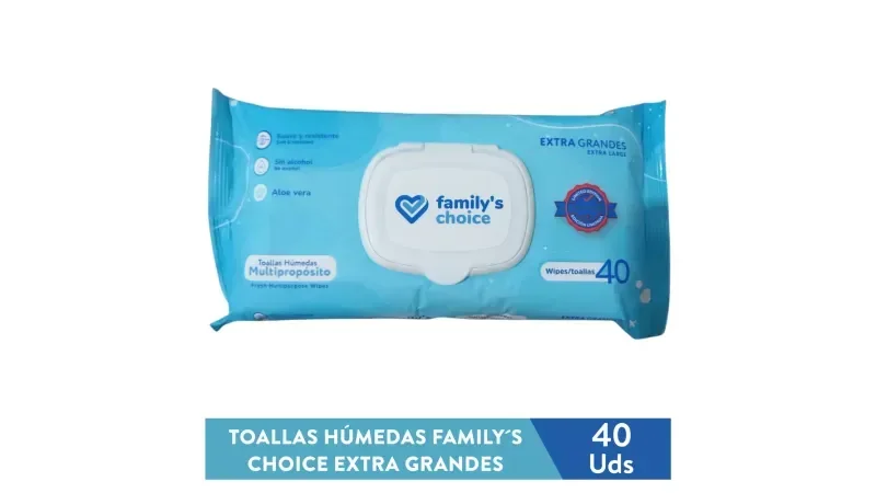 Familys Choice Toallas Humedas, Paquete 40 Toallitas