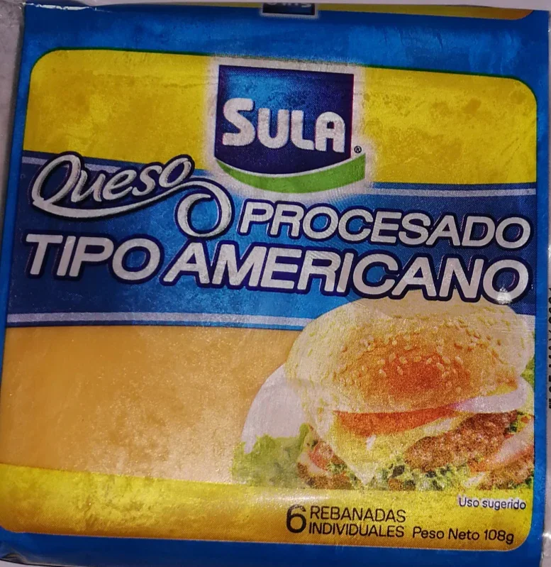 queso sula tipo americano 6 rebanadas