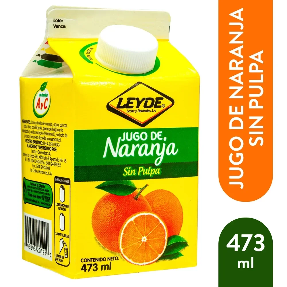 jugo naranja 473ml medio leyde